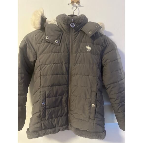 Ambwrcrombie and Fitch winter coat gray size 7/8 in great condition - Picture 2 of 9